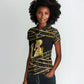 Egyptian God Ptah Women Polo Shirt Gold Mummy Wrap Hieroglyphics Patterns