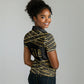 Egyptian God Ptah Women Polo Shirt Gold Mummy Wrap Hieroglyphics Patterns