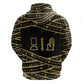 Egyptian God Ptah Zip Hoodie Gold Mummy Wrap Hieroglyphics Patterns
