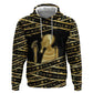 Egyptian God Ptah Zip Hoodie Gold Mummy Wrap Hieroglyphics Patterns