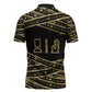 Egyptian God Ptah Zipper Polo Shirt Gold Mummy Wrap Hieroglyphics Patterns