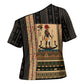 Egyptian God Ra Cross Shoulder Shirt Ancient Mythology Solar Barque Falcon
