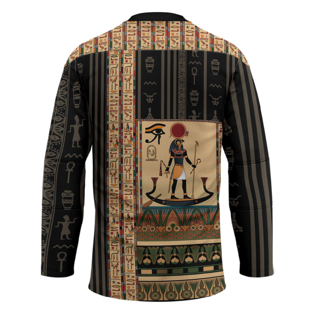 Egyptian God Ra Hockey Jersey Ancient Mythology Solar Barque Falcon