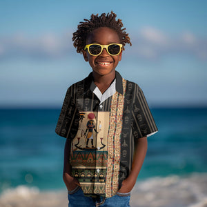 Egyptian God Ra Kid Hawaiian Shirt Ancient Mythology Solar Barque Falcon