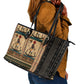Egyptian God Ra Leather Tote Bag Ancient Mythology Solar Barque Falcon