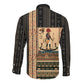 Egyptian God Ra Long Sleeve Button Shirt Ancient Mythology Solar Barque Falcon