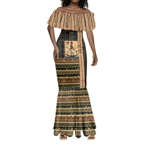 Egyptian God Ra Mermaid Dress Ancient Mythology Solar Barque Falcon