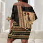Egyptian God Ra Off Shoulder Short Dress Ancient Mythology Solar Barque Falcon