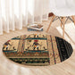 Egyptian God Ra Round Carpet Ancient Mythology Solar Barque Falcon