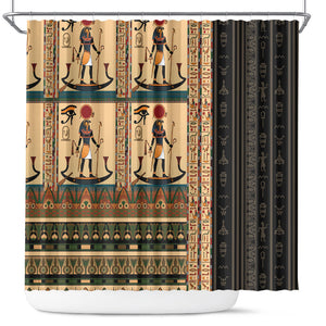 Egyptian God Ra Shower Curtain Ancient Mythology Solar Barque Falcon