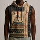 Egyptian God Ra Sleeveless Hoodie Ancient Mythology Solar Barque Falcon