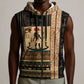 Egyptian God Ra Sleeveless Zip Hoodie Ancient Mythology Solar Barque Falcon