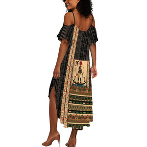 Egyptian God Ra Summer Maxi Dress Ancient Mythology Solar Barque Falcon