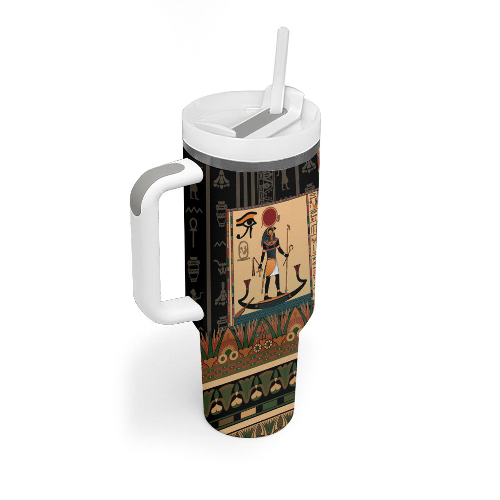 Egyptian God Ra Tumbler With Handle Ancient Mythology Solar Barque Falcon