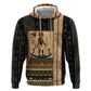 Egyptian God Ra Zip Hoodie Ancient Mythology Solar Barque Falcon