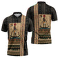 Egyptian God Ra Zipper Polo Shirt Ancient Mythology Solar Barque Falcon
