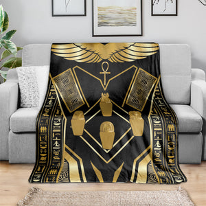 Egypt Canopic Jars Blanket Ancient Mythology Four Sons of Horus