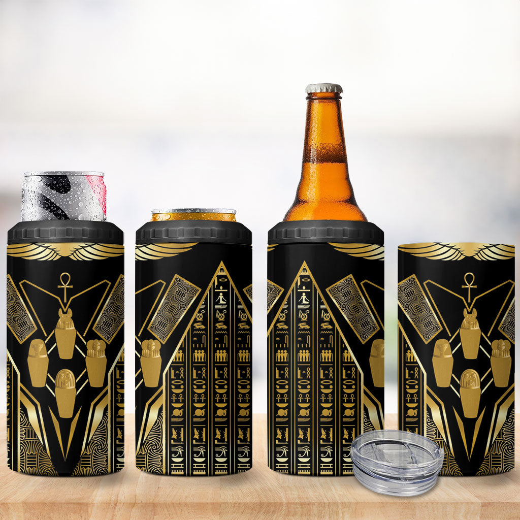 Egypt Canopic Jars 4 in 1 Can Cooler Tumbler Ancient Mythology Four Sons of Horus