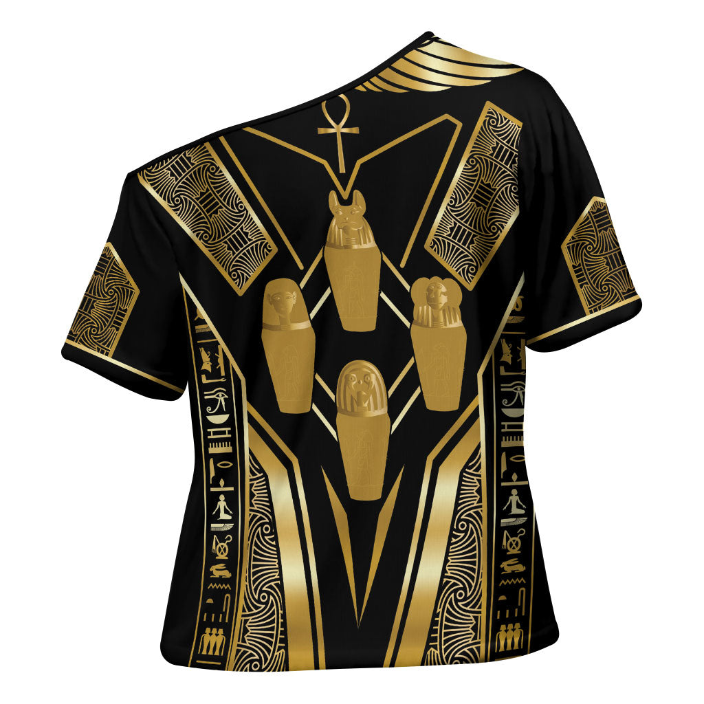 Egypt Canopic Jars Cross Shoulder Shirt Ancient Mythology Four Sons of Horus