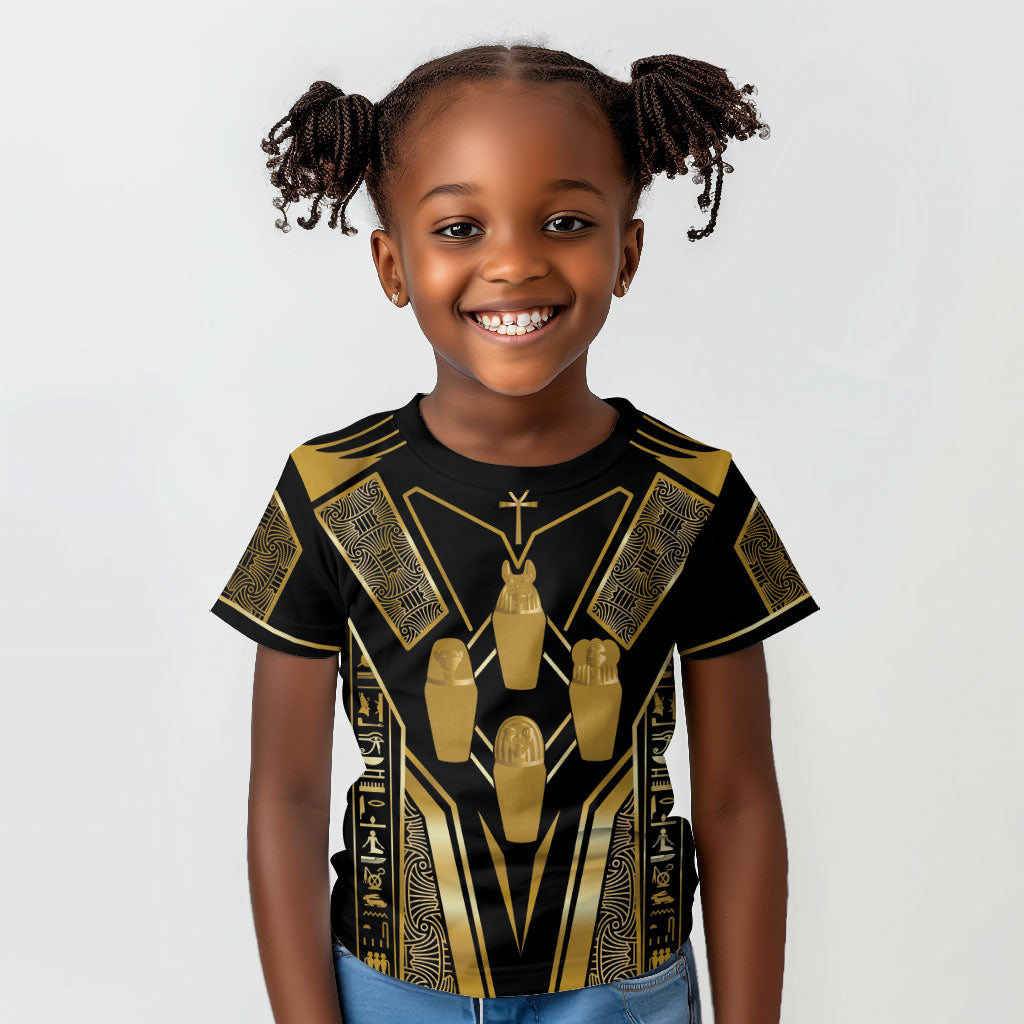 Egypt Canopic Jars Kid T shirt Ancient Mythology Four Sons of Horus