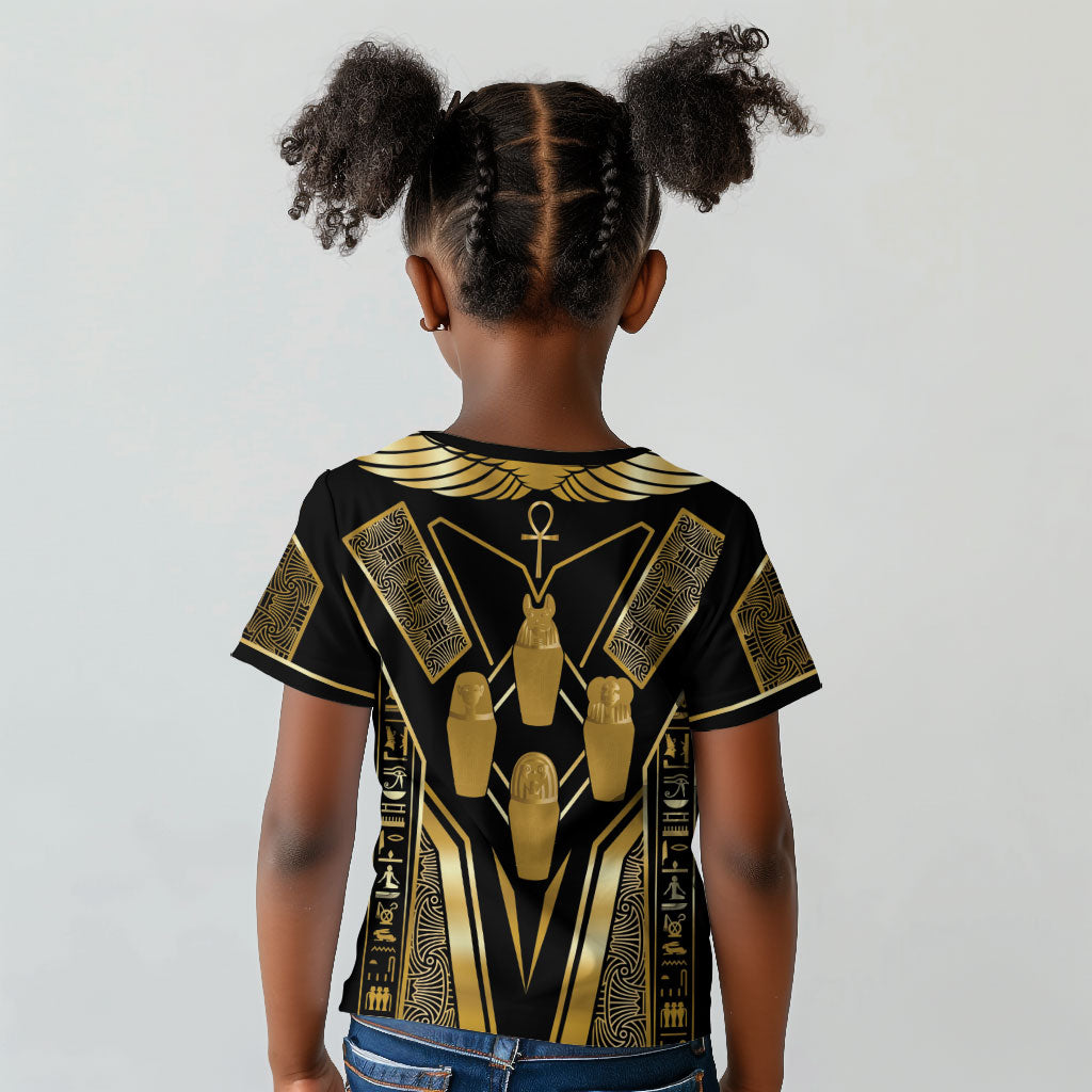 Egypt Canopic Jars Kid T shirt Ancient Mythology Four Sons of Horus