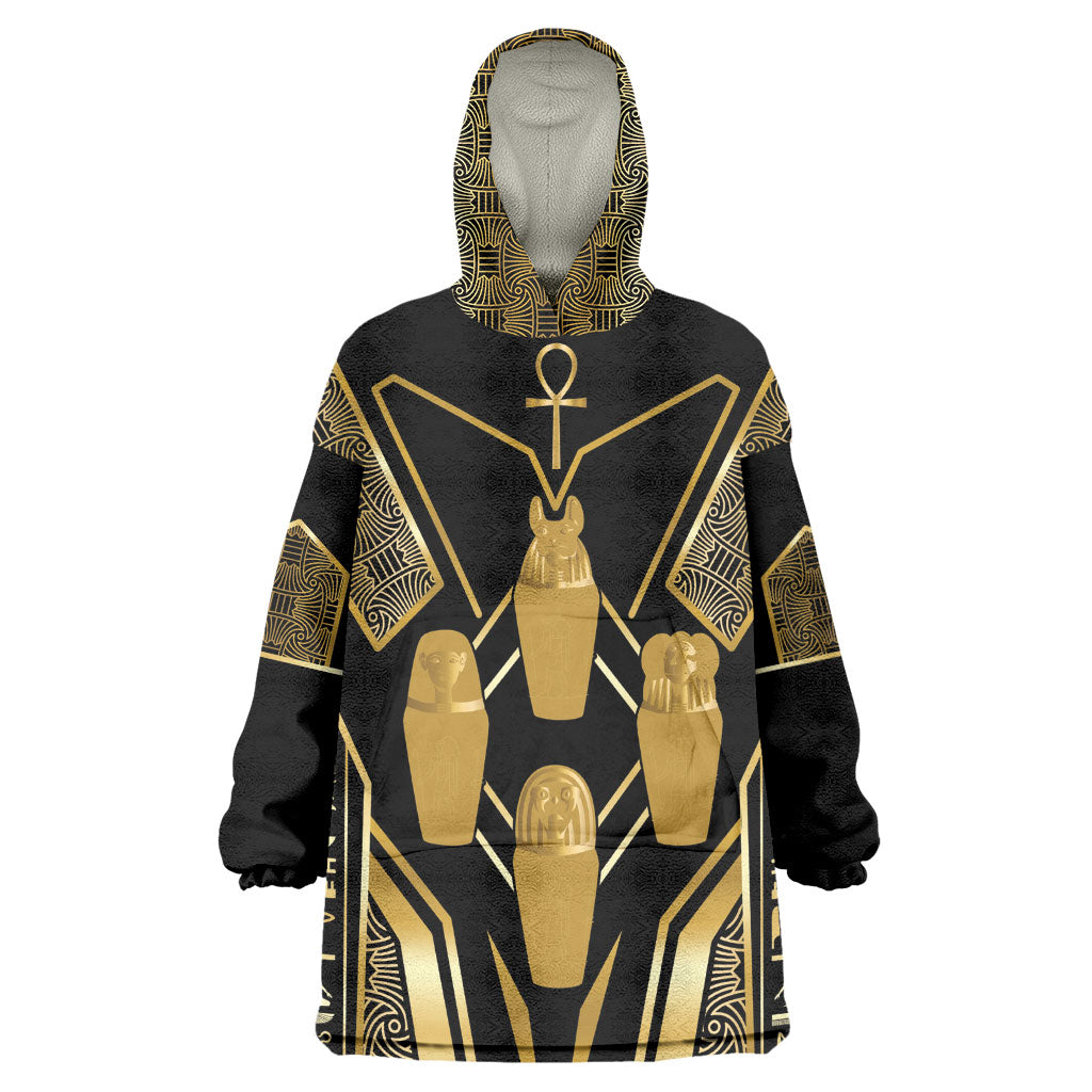 Egypt Canopic Jars Kid Wearable Blanket Hoodie Ancient Mythology Four Sons of Horus