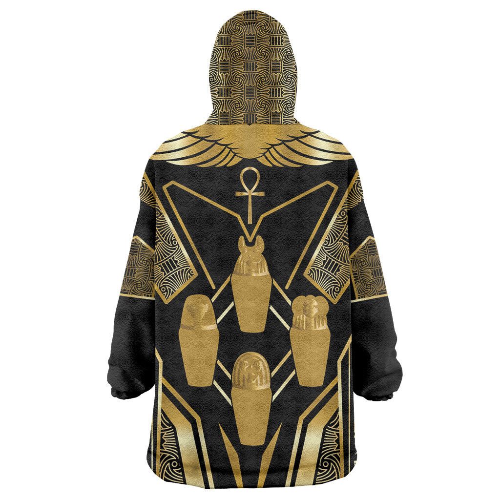 Egypt Canopic Jars Kid Wearable Blanket Hoodie Ancient Mythology Four Sons of Horus