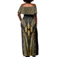 Egypt Canopic Jars Off Shoulder Maxi Dress Ancient Mythology Four Sons of Horus
