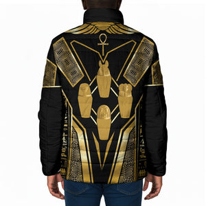 Egypt Canopic Jars Padded Jacket Ancient Mythology Four Sons of Horus