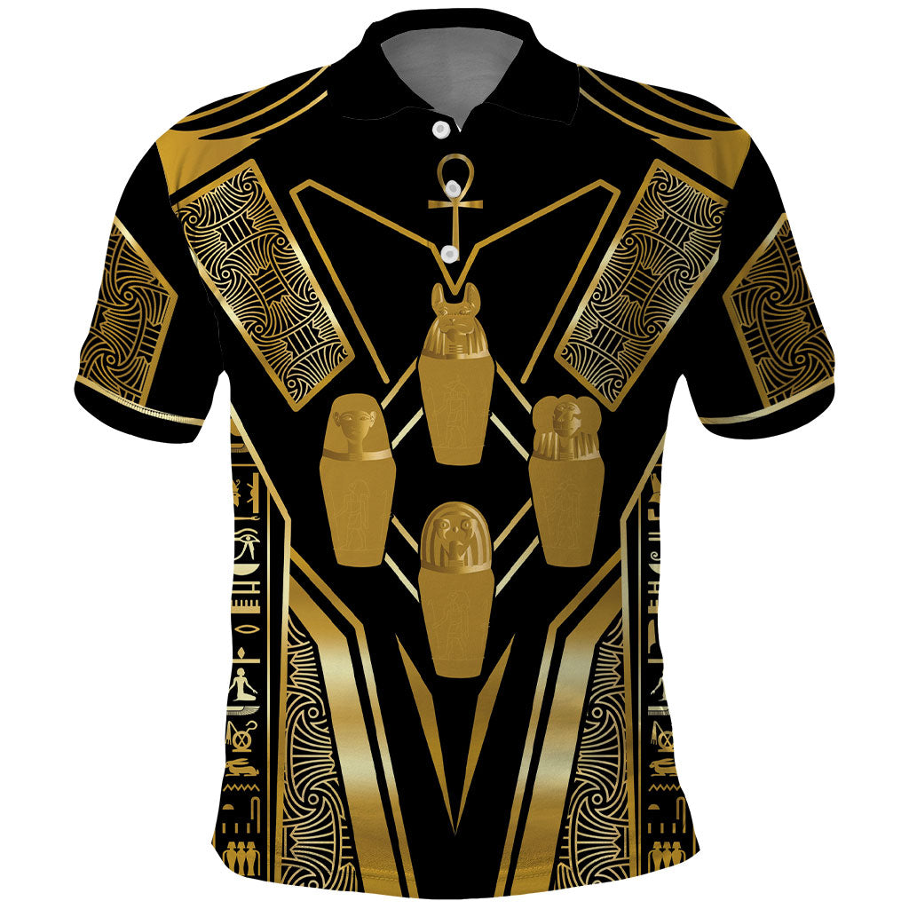 Egypt Canopic Jars Polo Shirt Ancient Mythology Four Sons of Horus