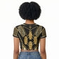 Egypt Canopic Jars Raglan Cropped T shirt Ancient Mythology Four Sons of Horus