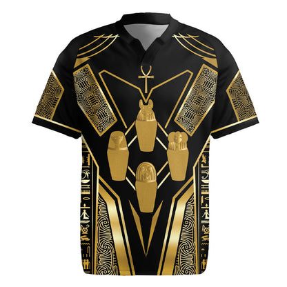 Egypt Canopic Jars Rugby Jersey Ancient Mythology Four Sons of Horus