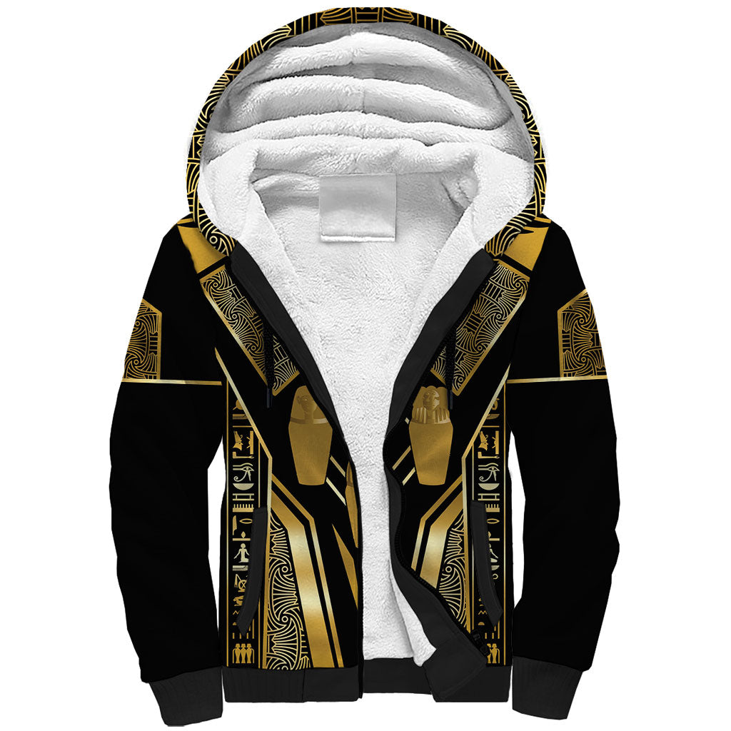 Egypt Canopic Jars Sherpa Hoodie Ancient Mythology Four Sons of Horus