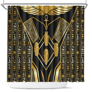 Egypt Canopic Jars Shower Curtain Ancient Mythology Four Sons of Horus