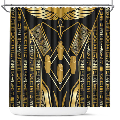 Egypt Canopic Jars Shower Curtain Ancient Mythology Four Sons of Horus