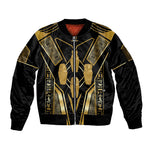 Egypt Canopic Jars Sleeve Zip Bomber Jacket Ancient Mythology Four Sons of Horus