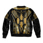 Egypt Canopic Jars Sleeve Zip Bomber Jacket Ancient Mythology Four Sons of Horus