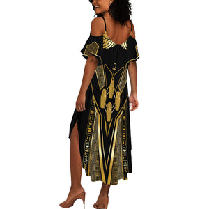 Egypt Canopic Jars Summer Maxi Dress Ancient Mythology Four Sons of Horus
