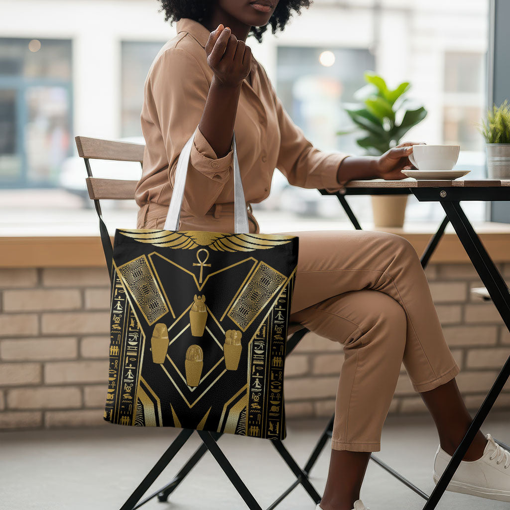 Egypt Canopic Jars Tote Bag Ancient Mythology Four Sons of Horus