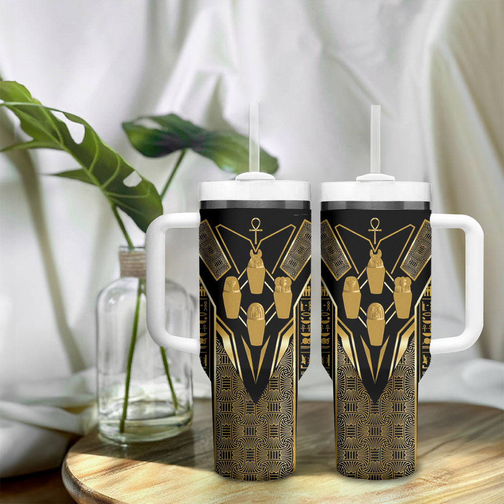Egypt Canopic Jars Tumbler With Handle Ancient Mythology Four Sons of Horus