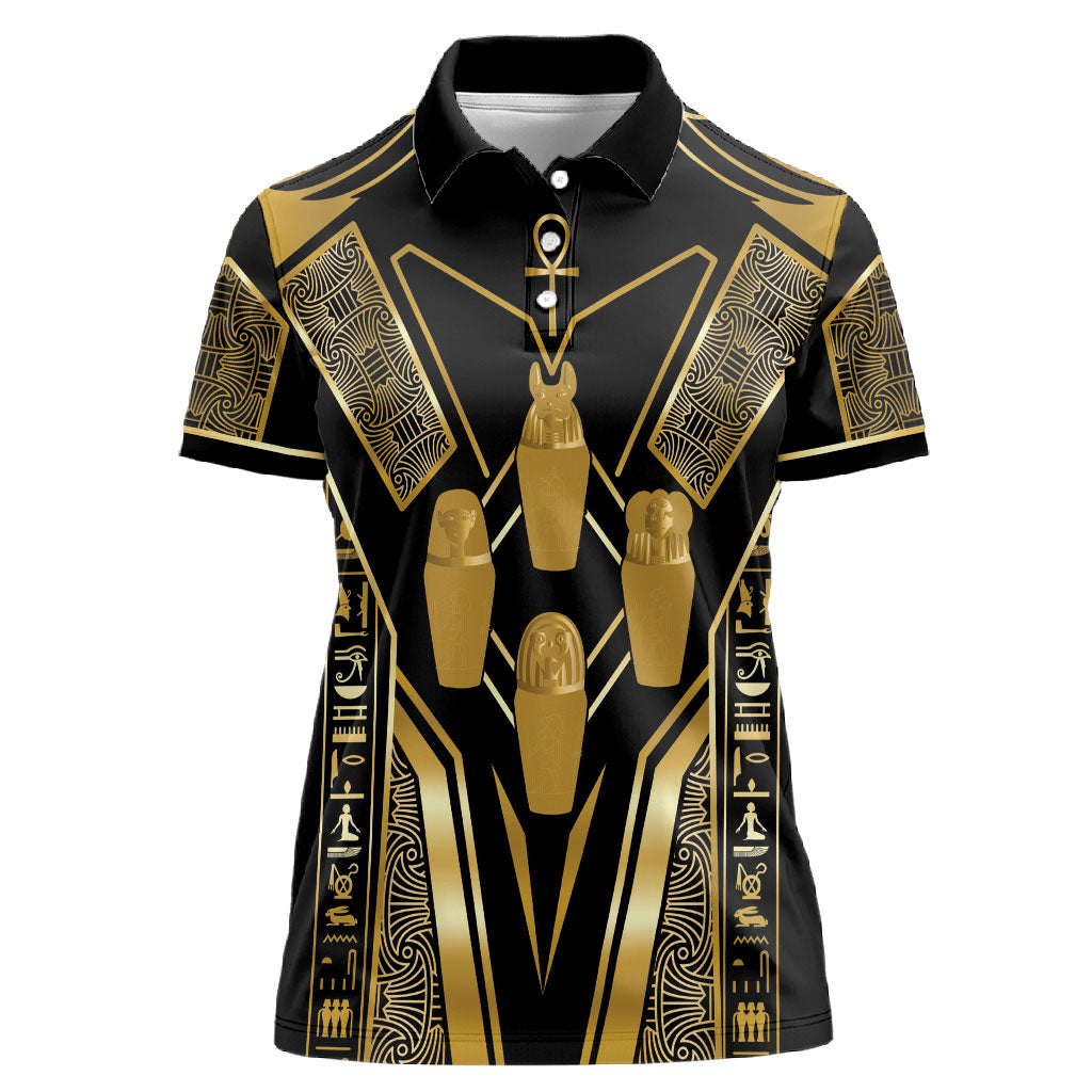 Egypt Canopic Jars Women Polo Shirt Ancient Mythology Four Sons of Horus
