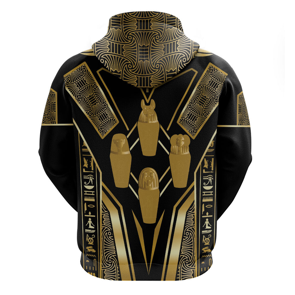 Egypt Canopic Jars Zip Hoodie Ancient Mythology Four Sons of Horus