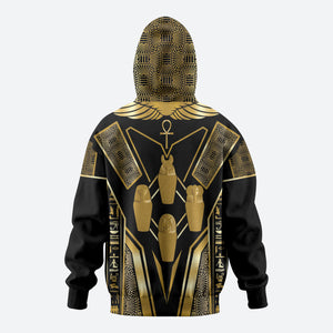 Egypt Canopic Jars Zip Hoodie Ancient Mythology Four Sons of Horus