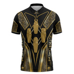 Egypt Canopic Jars Zipper Polo Shirt Ancient Mythology Four Sons of Horus
