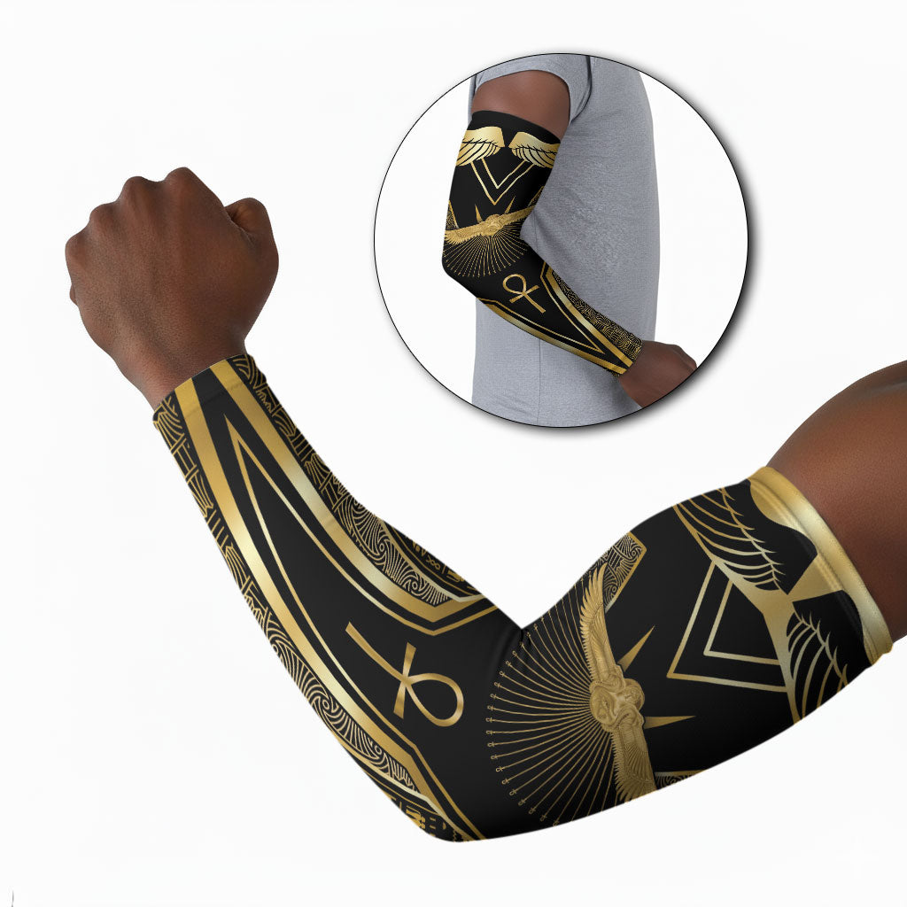 Egypt Winged Sun Arm Sleeves Ancient Mythology Golden Ankh