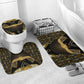 Egypt Winged Sun Bathroom Set Ancient Mythology Golden Ankh