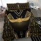Egypt Winged Sun Bedding Set Ancient Mythology Golden Ankh