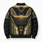 Egypt Winged Sun Bomber Puffer Jacket Ancient Mythology Golden Ankh