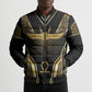 Egypt Winged Sun Bomber Puffer Jacket Ancient Mythology Golden Ankh