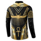 Egypt Winged Sun Button Sweatshirt Ancient Mythology Golden Ankh